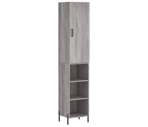 Aparador alto madera contrachapada gris Sonoma 34,5x34x180 cm