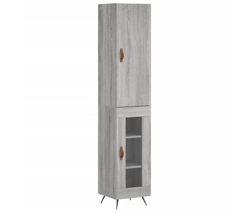 Aparador alto madera contrachapada gris Sonoma 34,5x34x180 cm