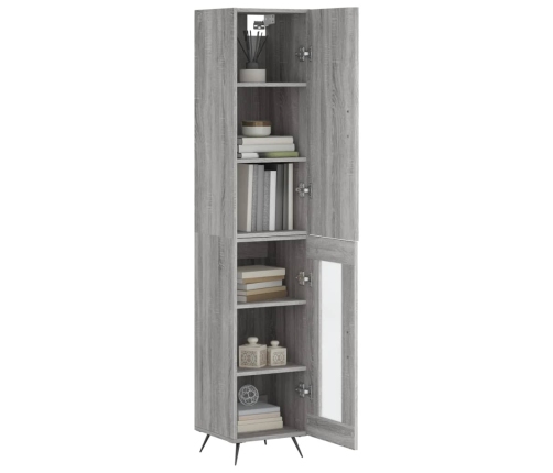 Aparador alto madera contrachapada gris Sonoma 34,5x34x180 cm