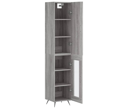 Aparador alto madera contrachapada gris Sonoma 34,5x34x180 cm