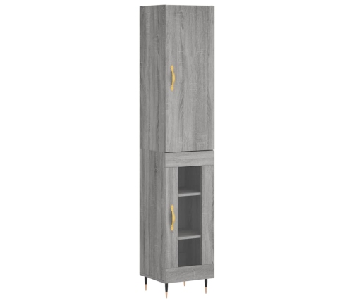 Aparador alto madera contrachapada gris Sonoma 34,5x34x180 cm