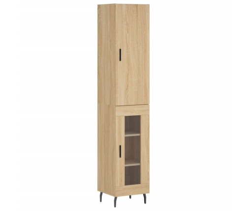 Aparador de madera contrachapada roble Sonoma 34,5x34x180 cm