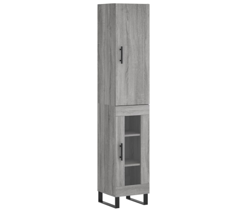 Aparador alto madera contrachapada gris Sonoma 34,5x34x180 cm