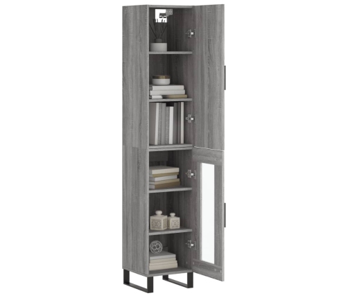 Aparador alto madera contrachapada gris Sonoma 34,5x34x180 cm