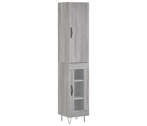 Aparador alto madera contrachapada gris Sonoma 34,5x34x180 cm