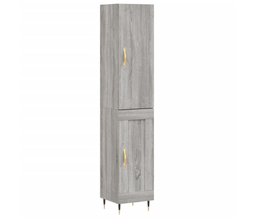 Aparador alto madera contrachapada gris Sonoma 34,5x34x180 cm