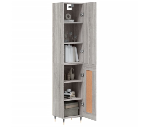 Aparador alto madera contrachapada gris Sonoma 34,5x34x180 cm