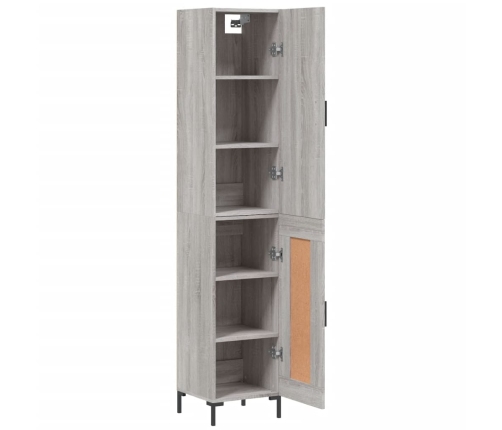 Aparador alto madera contrachapada gris Sonoma 34,5x34x180 cm