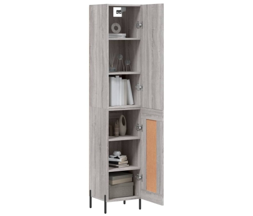 Aparador alto madera contrachapada gris Sonoma 34,5x34x180 cm