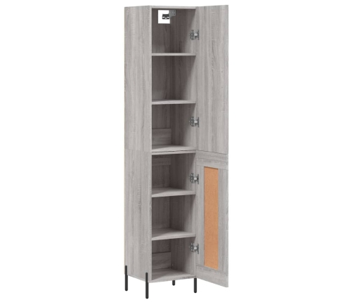 Aparador alto madera contrachapada gris Sonoma 34,5x34x180 cm