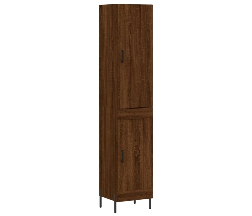 Aparador alto madera contrachapada roble marrón 34,5x34x180 cm