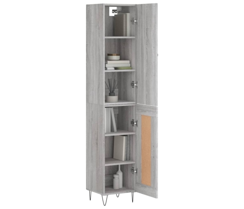 Aparador alto madera contrachapada gris Sonoma 34,5x34x180 cm