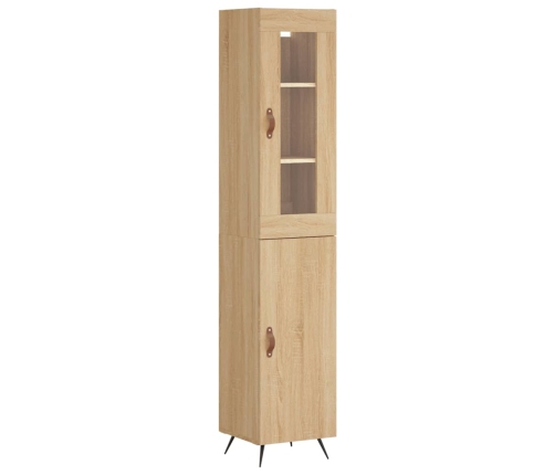 Aparador de madera contrachapada roble Sonoma 34,5x34x180 cm