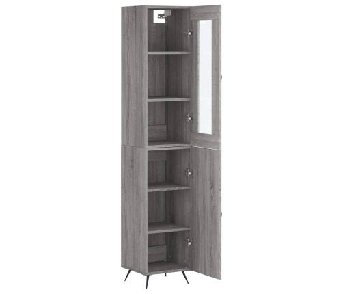 Aparador alto madera contrachapada gris Sonoma 34,5x34x180 cm