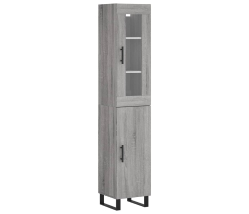 Aparador alto madera contrachapada gris Sonoma 34,5x34x180 cm