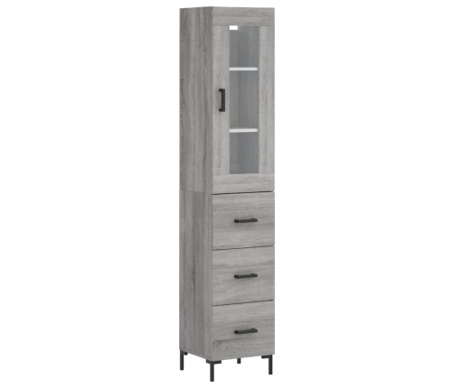 Aparador alto madera contrachapada gris Sonoma 34,5x34x180 cm