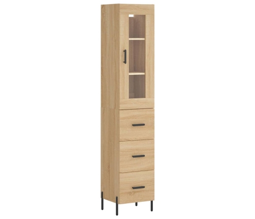 Aparador de madera contrachapada roble Sonoma 34,5x34x180 cm