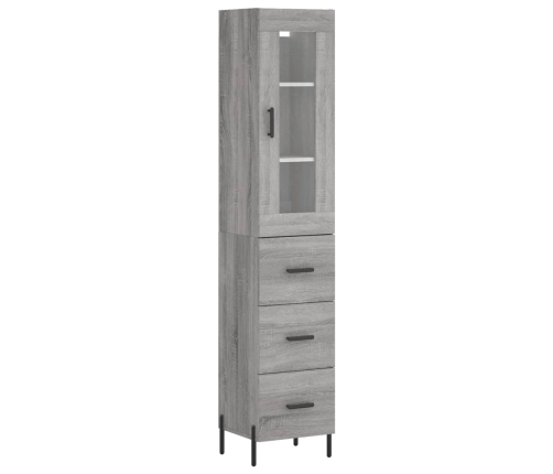 Aparador alto madera contrachapada gris Sonoma 34,5x34x180 cm