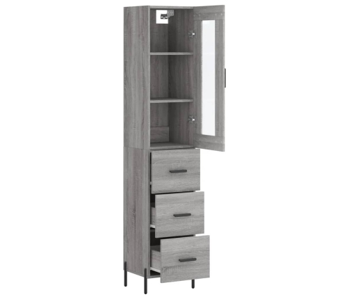 Aparador alto madera contrachapada gris Sonoma 34,5x34x180 cm