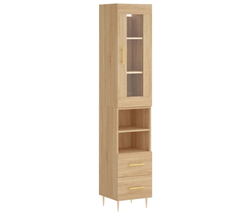 Aparador de madera contrachapada roble Sonoma 34,5x34x180 cm