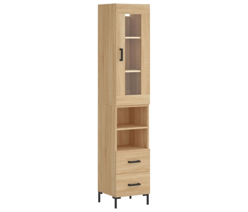 Aparador de madera contrachapada roble Sonoma 34,5x34x180 cm