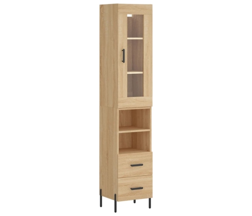 Aparador de madera contrachapada roble Sonoma 34,5x34x180 cm