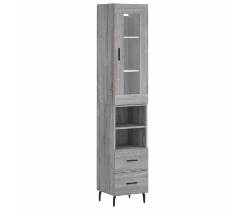 Aparador alto madera contrachapada gris Sonoma 34,5x34x180 cm