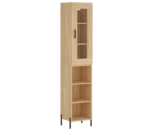 Aparador de madera contrachapada roble Sonoma 34,5x34x180 cm