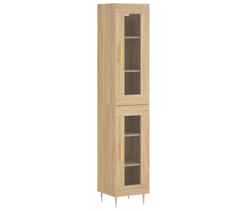 Aparador de madera contrachapada roble Sonoma 34,5x34x180 cm