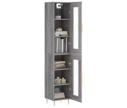 Aparador alto madera contrachapada gris Sonoma 34,5x34x180 cm