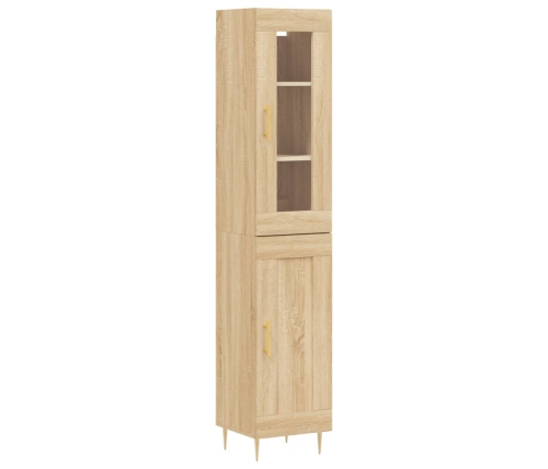 Aparador de madera contrachapada roble Sonoma 34,5x34x180 cm