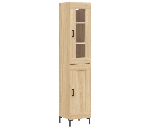 Aparador de madera contrachapada roble Sonoma 34,5x34x180 cm