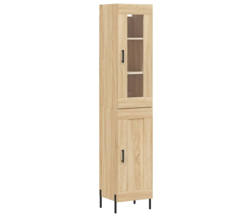 Aparador de madera contrachapada roble Sonoma 34,5x34x180 cm