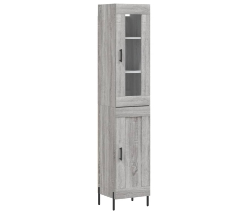 Aparador alto madera contrachapada gris Sonoma 34,5x34x180 cm