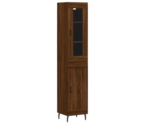 Aparador alto madera contrachapada roble marrón 34,5x34x180 cm