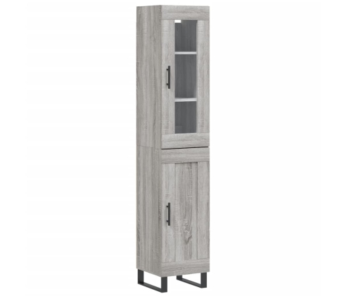 Aparador alto madera contrachapada gris Sonoma 34,5x34x180 cm