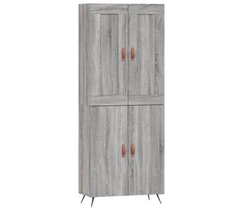 Aparador alto madera contrachapada gris sonoma 69,5x34x180 cm