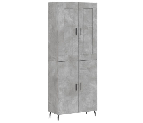 Aparador alto madera contrachapada gris hormigón 69,5x34x180 cm