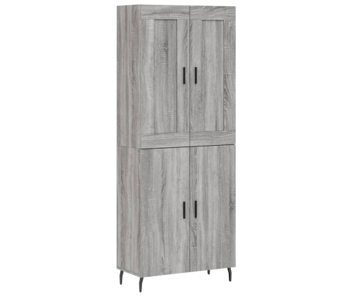 Aparador alto madera contrachapada gris sonoma 69,5x34x180 cm