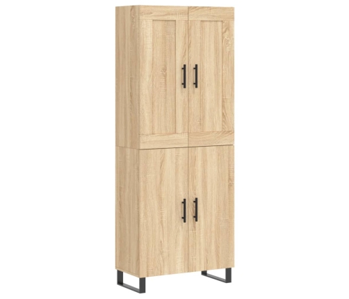 Aparador alto madera contrachapada color roble 69,5x34x180 cm