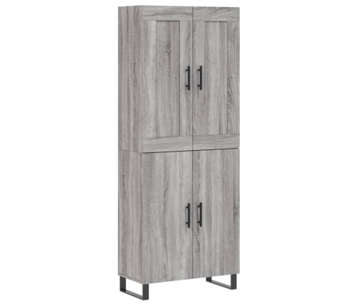 Aparador alto madera contrachapada gris sonoma 69,5x34x180 cm