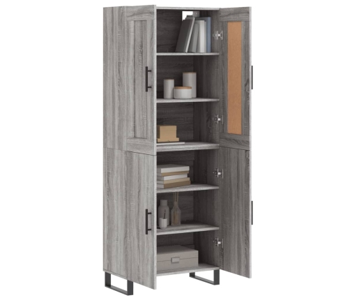 Aparador alto madera contrachapada gris sonoma 69,5x34x180 cm