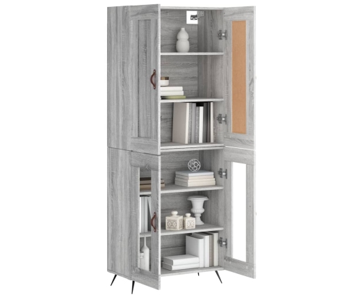 Aparador alto madera contrachapada gris sonoma 69,5x34x180 cm