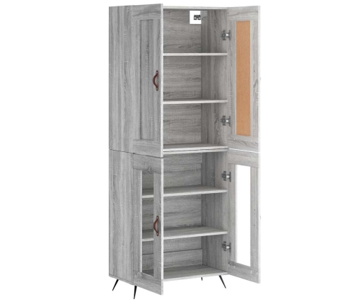 Aparador alto madera contrachapada gris sonoma 69,5x34x180 cm