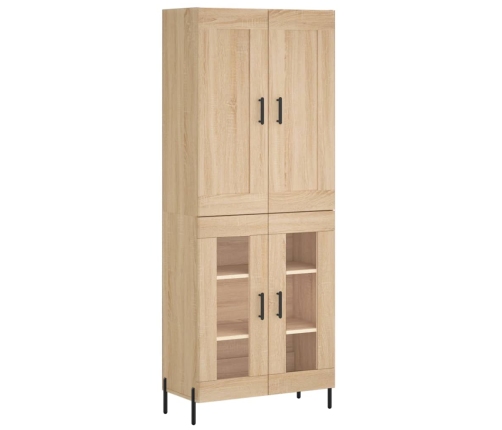 Aparador alto madera contrachapada color roble 69,5x34x180 cm