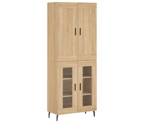 Aparador alto madera contrachapada color roble 69,5x34x180 cm