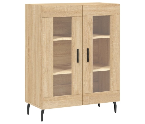 Aparador alto madera contrachapada color roble 69,5x34x180 cm