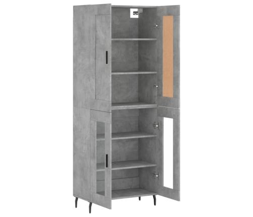 Aparador alto madera contrachapada gris hormigón 69,5x34x180 cm