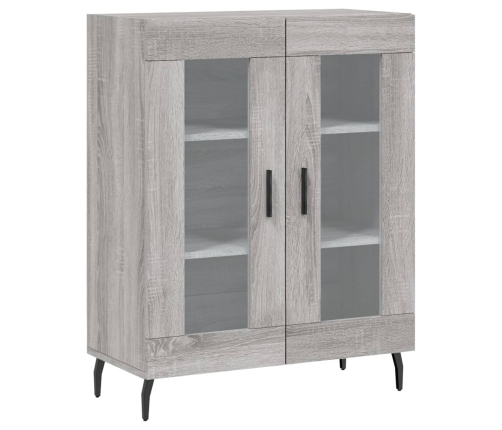 Aparador alto madera contrachapada gris sonoma 69,5x34x180 cm