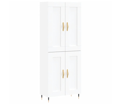 Aparador alto madera contrachapada blanco 69,5x34x180 cm